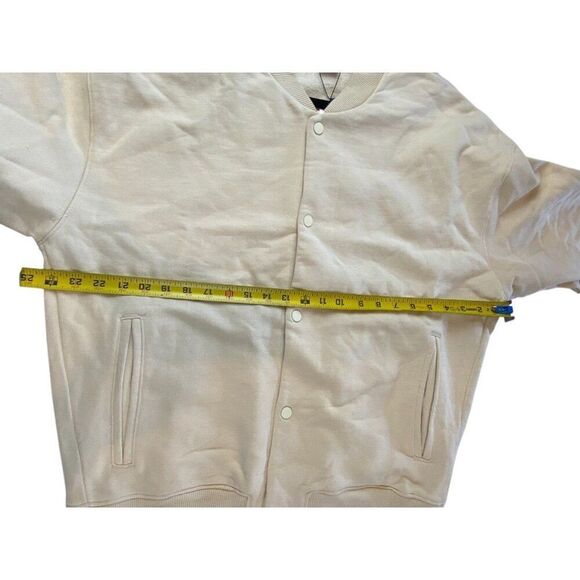 Zara Mens Bomber Jacket L Beige Tan Cotton Stretch Snap Button 3854/338 NWT - Picture 6 of 8